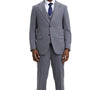 Sleekifyer Collection: Men's Graph Check 3 Piece Hybrid Fit Suit In Grey