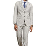 Dashify Collection: Men's Solid Textured 3 Piece Hybrid Fit Suit In Light Grey
