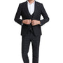 Modernistic Collection: Men's 3-Piece Slim Fit Windowpane Suit In Grey
