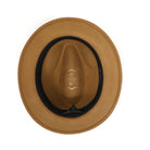 Cappuccino H-10 wool felt fedora by Montique - interior view with sweatband