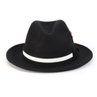 Black H-100 felt fedora by Montique - rear view