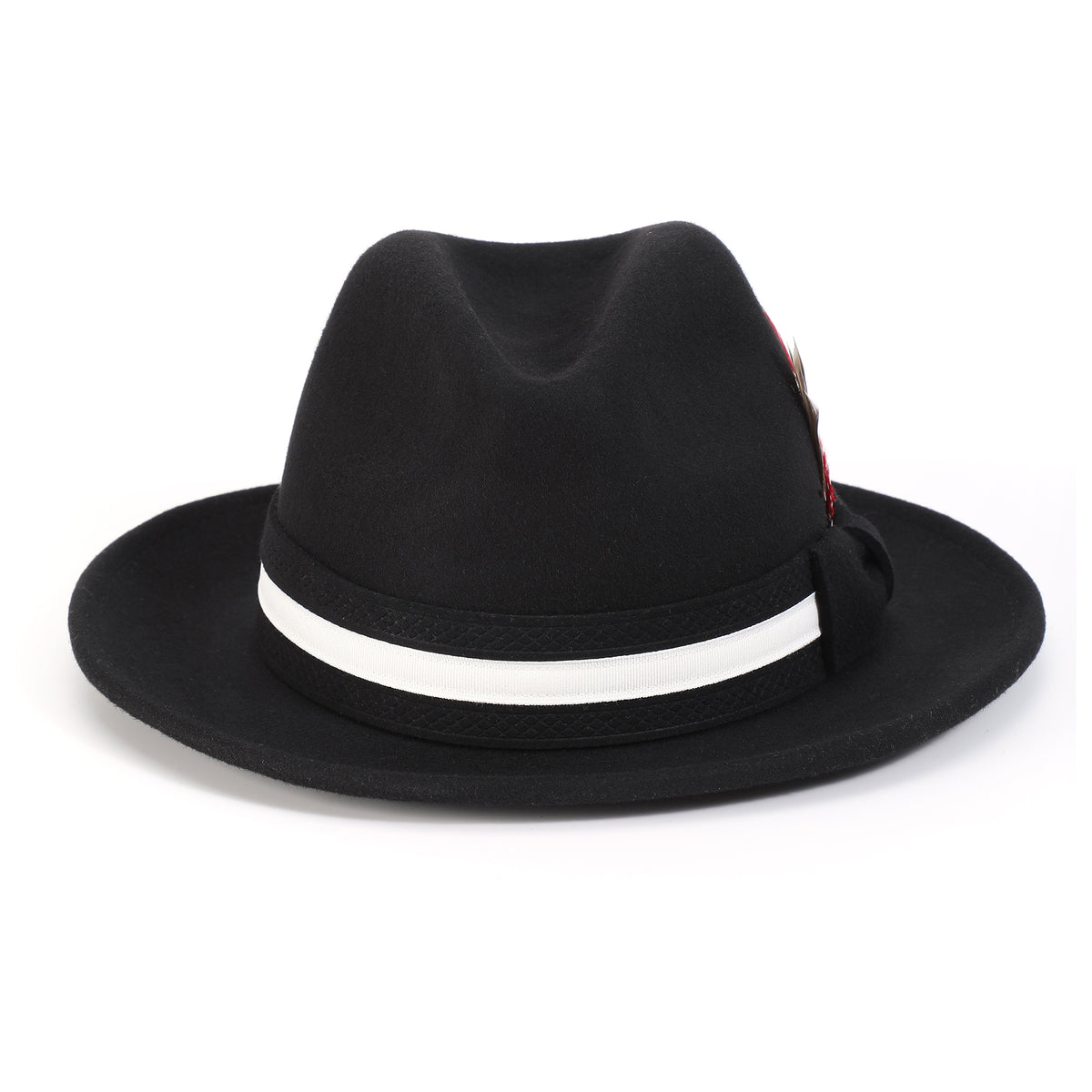 Black H-100 felt fedora by Montique - rear view