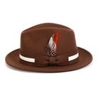 Brown H-100 felt fedora by Montique - front view