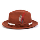 Cognac H-100 felt fedora by Montique - front view