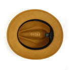 Gold H-100 felt fedora by Montique - interior and sweatband
