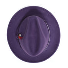 Grape H-100 felt fedora by Montique - top view of crown and brim