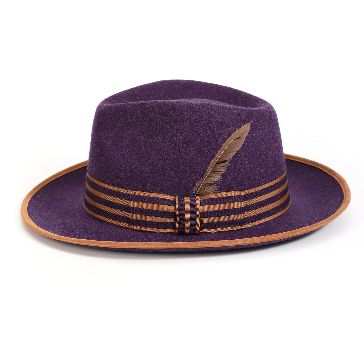 Grape H-102 felt fedora by Montique - front view