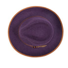 Grape H-102 felt fedora by Montique - top view of crown and brim
