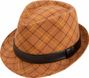 Sombrero Collection: Camel Argyle Snap Stingy Brim Fedora Hat