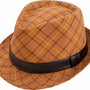 Camel Argyle Snap Stingy Brim Fedora Hat