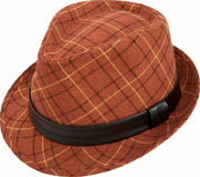 Sombrero Collection: Rust Argyle Snap Stingy Brim Fedora Hat