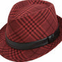 Cranberry Argyle Snap Stingy Brim Fedora Hat