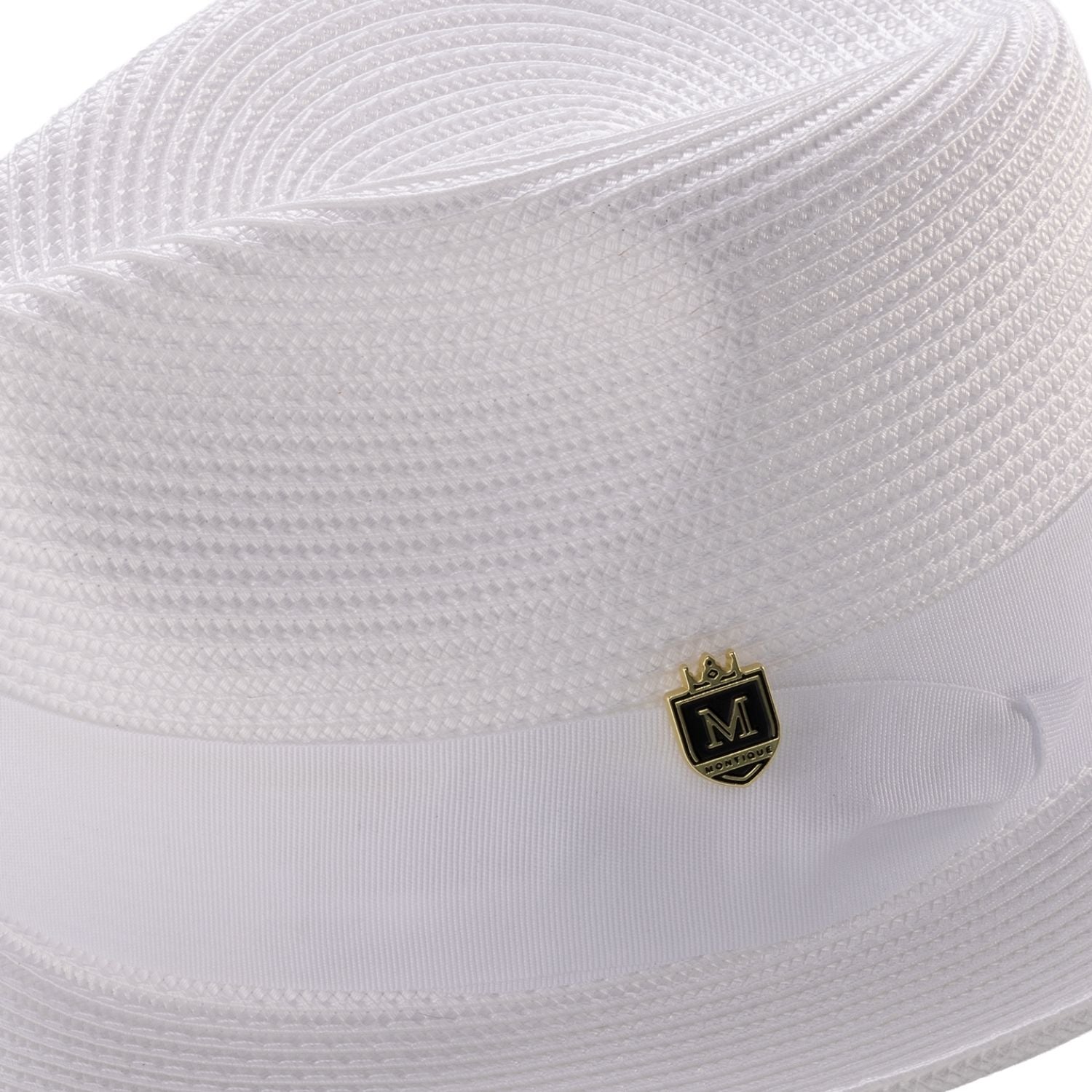 帽子 SHAREEF WIDE BRIM HAT White Braided Wide Brim Pinch Crown Fedora Hat – Suits & More