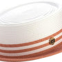 Andaras Collection: Montique Coral Straw Pork Pie Two Tone Hat