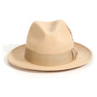 Beige H-60 wool felt fedora by Montique - front view