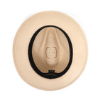 Beige H-60 wool felt fedora by Montique - interior and sweatband