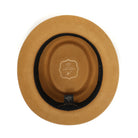 Gold H-88 wool felt pork pie hat by Montique - interior view with sweatband