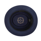 Navy H-88 wool felt pork pie hat by Montique - interior view with sweatband
