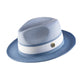 Lorde Collection: Chambray Two-tone Pinch Hat Wide Brim Straw Fedora