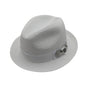 Spire Collection: Scala White Poly Braid Fedora with Rhinestone Accent