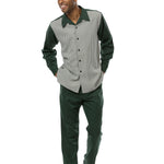 Montique 2-Piece Checkered Walking Suit- Hunter Green-2367