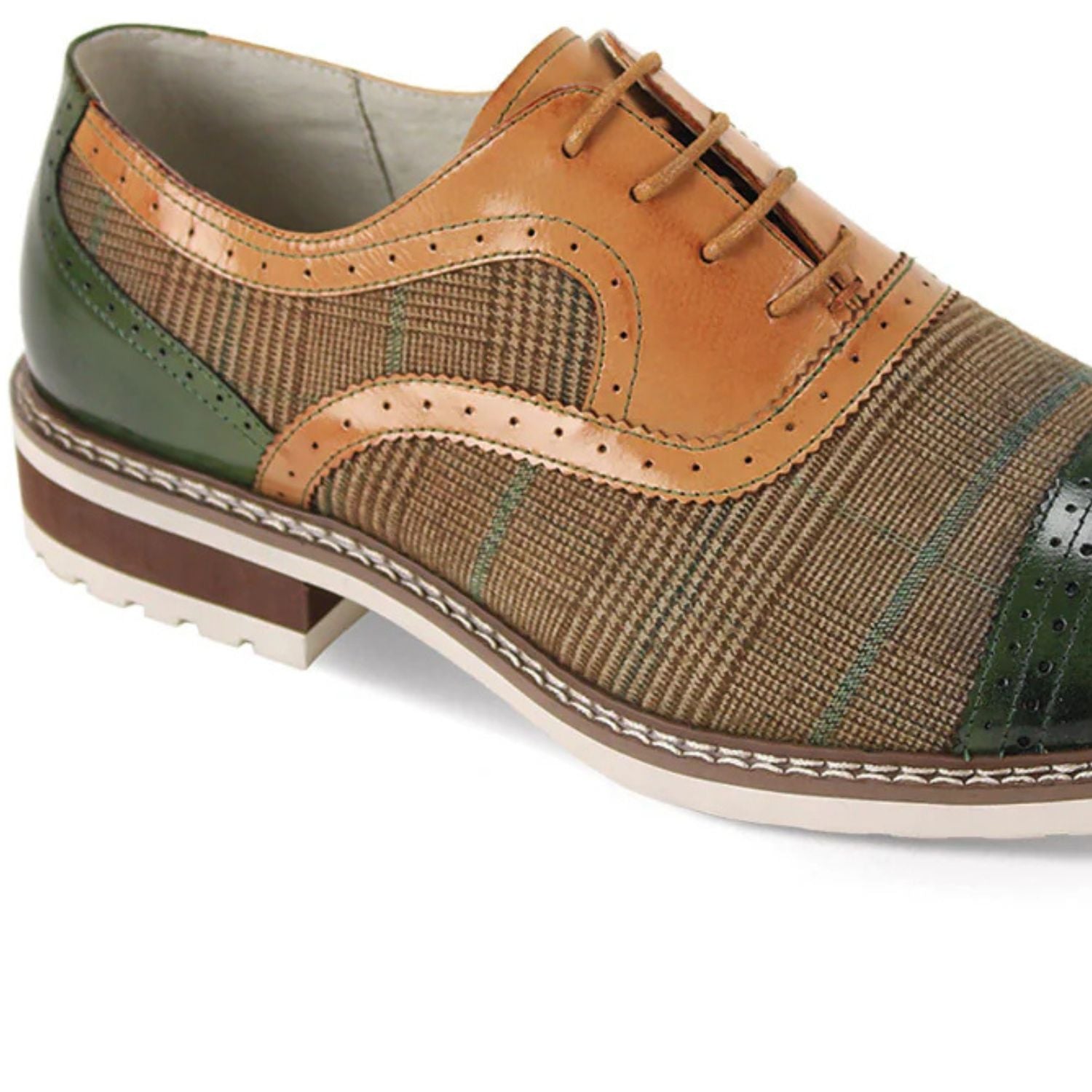 Olive & Tan Cap Toe Leather and Tweed Dress Shoes – Suits & More