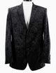 Sirius Collection: Black Polyester Velvet Paisley Pattern Regular Fit Blazer