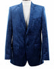 Sirius Collection: Blue Polyester Velvet Paisley Pattern Regular Fit Blazer