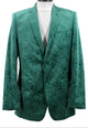 Sirius Collection: Hunter Green Polyester Velvet Paisley Pattern Regular Fit Blazer