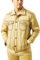 Delight Collection: Men's Modern Slim Fit Embroidered Jacket and Pants Set In Khaki