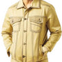 Delight Collection: Men's Modern Slim Fit Embroidered Jacket and Pants Set In Khaki
