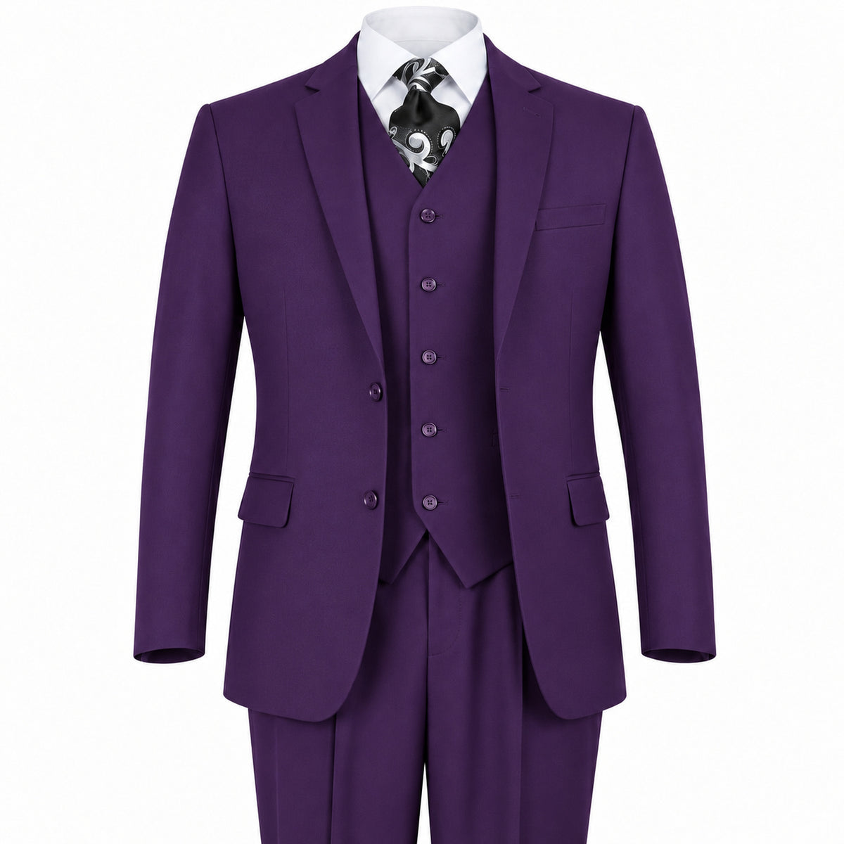 Purple 3-Piece Modern Fit Poplin Suit - product view