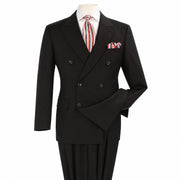 Black 2-Piece Classic Double-Breasted Suit