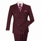 Burgundy 2-Piece Classic Double-Breasted Suit, product view