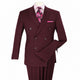 Burgundy 2-Piece Classic Double-Breasted Suit