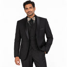Black 3-Piece Shawl-Lapel Modern Fit Tuxedo - model view