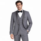 Gray 3-Piece Shawl-Lapel Modern Fit Tuxedo - model view
