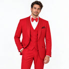 Red 3-Piece Shawl-Lapel Modern Fit Tuxedo - model view