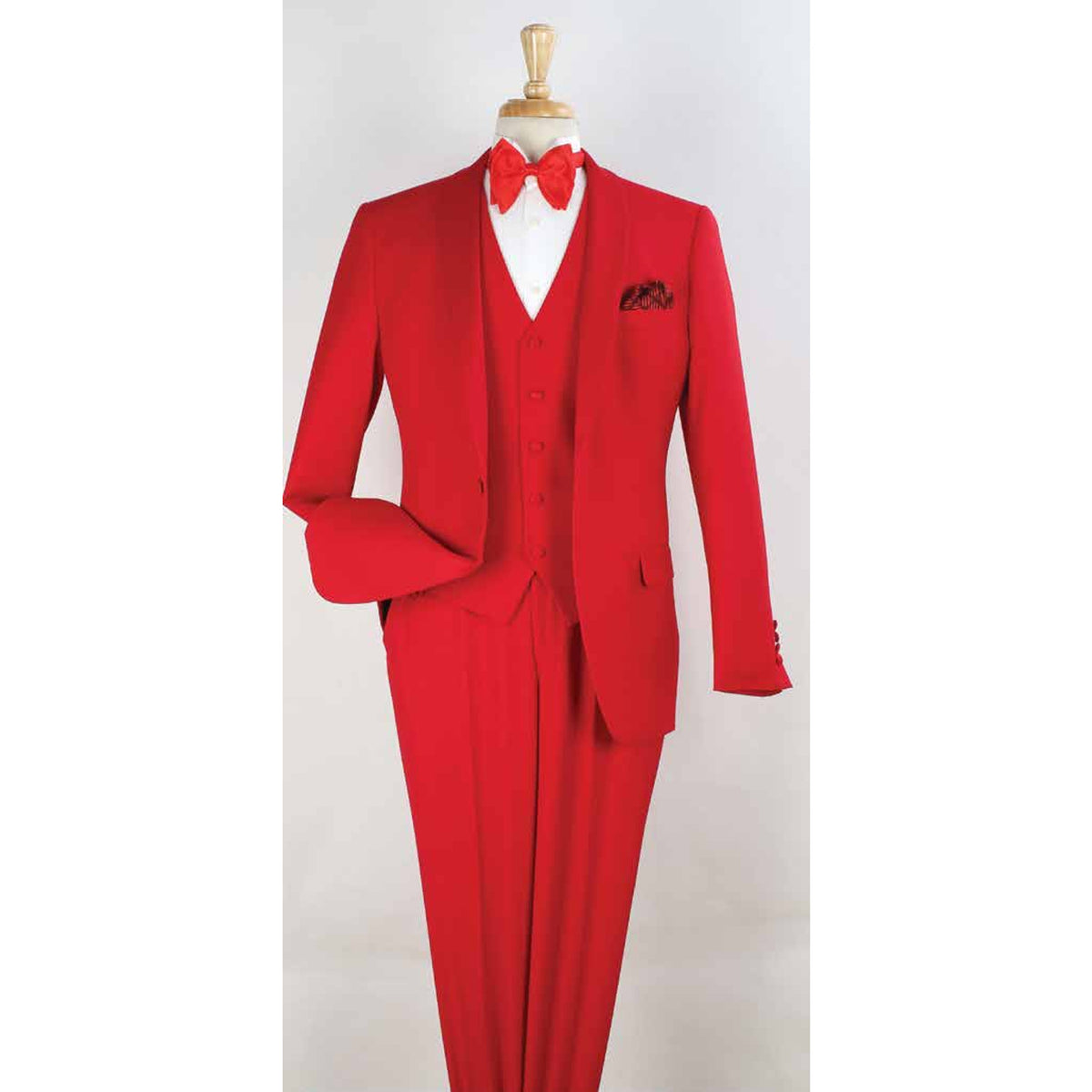 Red 3-Piece Shawl-Lapel Modern Fit Tuxedo - product view