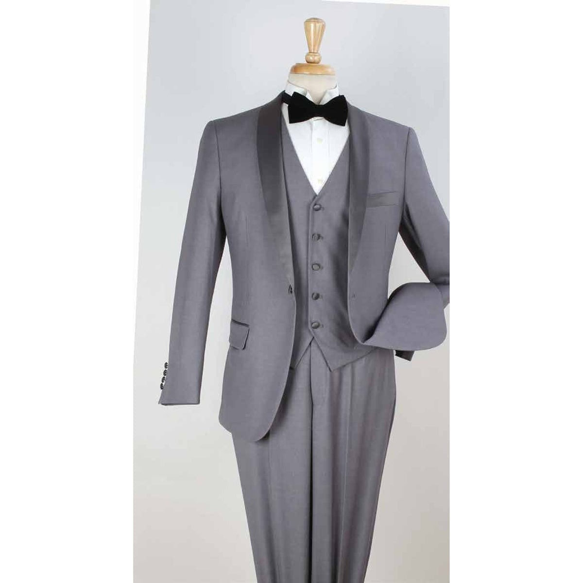 Gray 3-Piece Shawl-Lapel Modern Fit Tuxedo - product view