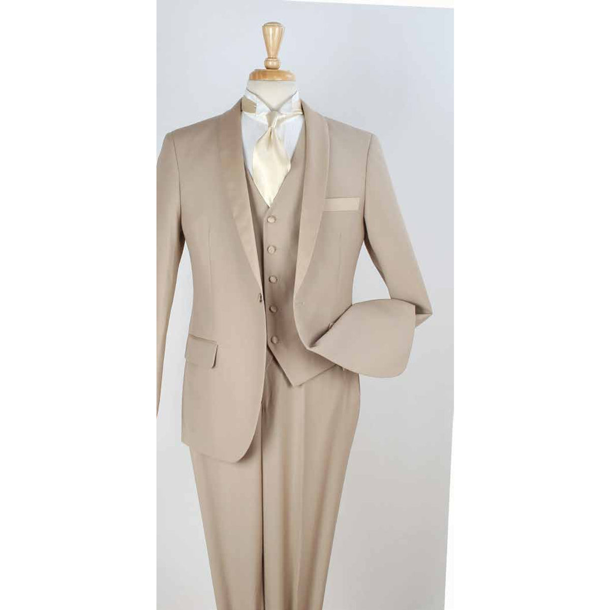 Tan 3-Piece Shawl-Lapel Modern Fit Tuxedo - product view