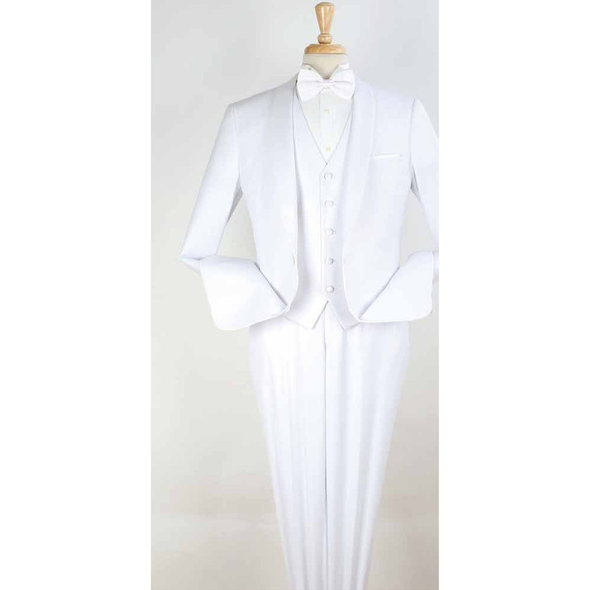 White 3-Piece Shawl-Lapel Modern Fit Tuxedo - product view