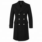 Black Double-Breasted Three-Quarter Coat, product view