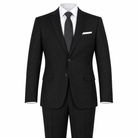 Black 2 Piece Modern Fit Suit Notch Lapel Flat Front Pants - product view