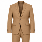 Camel two-piece modern-fit suit — AI-generated approximate color visualization