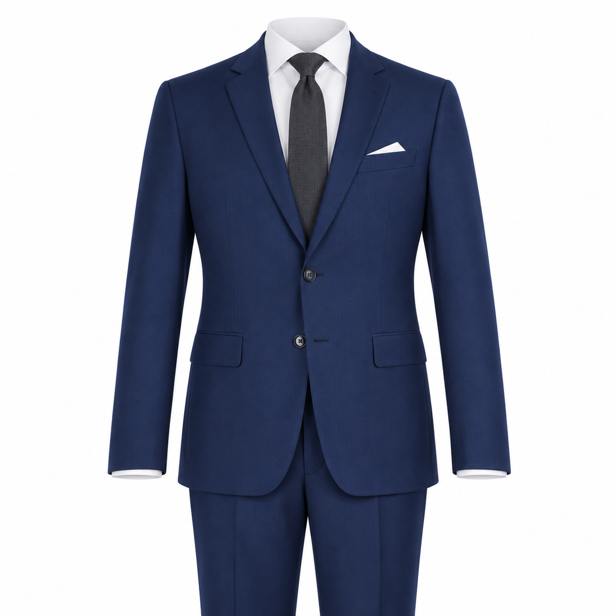 French Blue two-piece modern-fit suit — AI-generated visualization