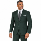 Hunter Green 2 Piece Modern Fit Suit Notch Lapel Flat Front Pants - model view