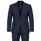 Navy two-piece modern-fit suit — AI-generated approximate color visualization