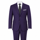 Purple 2 Piece Modern Fit Suit Notch Lapel Flat Front Pants - product view