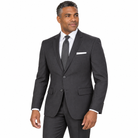 Charcoal 2 Piece Modern Fit Suit Notch Lapel Flat Front Pants - model view